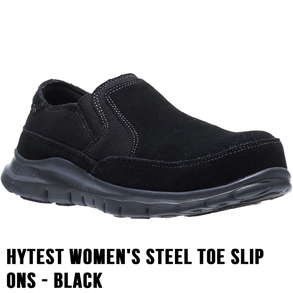 Wolverine Hytest Black Slip-on Steel Toe Safety Shoes